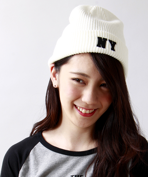 WEGO(ウィゴー)の「WEGO/NYニットキャップ(ニットキャップ/ビーニー・メンズ・ホワイト/ブラック/杢グレー/ネイビー/レッド/ワイン・FREE)」の2枚目の写真