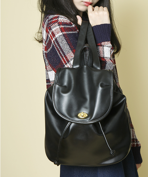 WEGO（ウィゴー）の「WEGO/フラップリュック（バックパック/リュック・レディース・ブラック/ダークグリーン/キャメル/ワイン・FREE）」の2枚目の写真