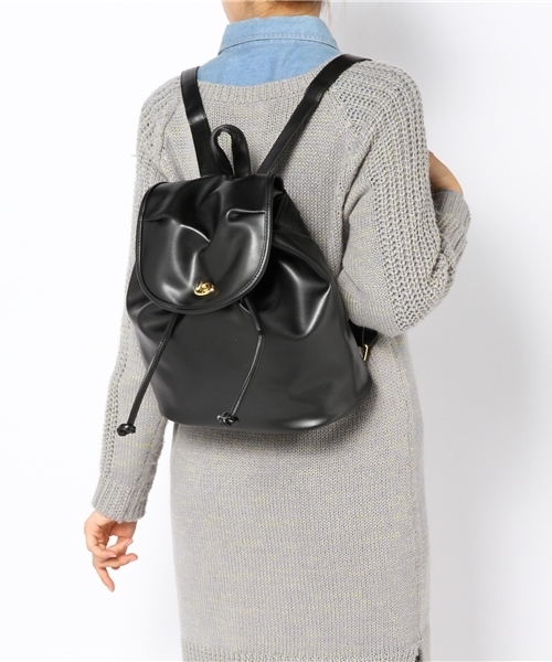 WEGO（ウィゴー）の「WEGO/フラップリュック（バックパック/リュック・レディース・ブラック/ダークグリーン/キャメル/ワイン・FREE）」の5枚目の写真