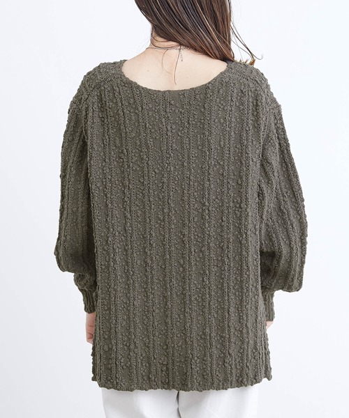 ADAM ET ROPE'（アダムエロペ）の「スラブコットンプルオーバー（ニット/セーター・レディース・チャコールグレー/ベージュ系その他3・FREE）」の9枚目の写真