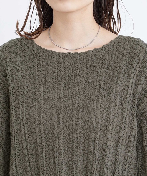 ADAM ET ROPE'（アダムエロペ）の「スラブコットンプルオーバー（ニット/セーター・レディース・チャコールグレー/ベージュ系その他3・FREE）」の10枚目の写真