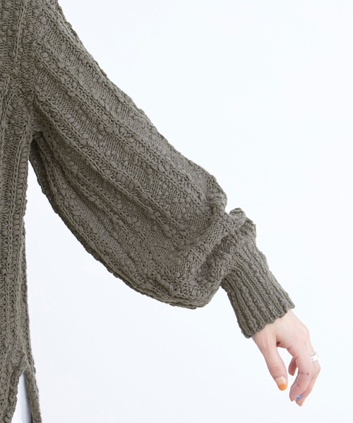 ADAM ET ROPE'（アダムエロペ）の「スラブコットンプルオーバー（ニット/セーター・レディース・チャコールグレー/ベージュ系その他3・FREE）」の11枚目の写真