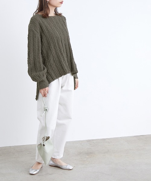 ADAM ET ROPE'（アダムエロペ）の「スラブコットンプルオーバー（ニット/セーター・レディース・チャコールグレー/ベージュ系その他3・FREE）」の15枚目の写真