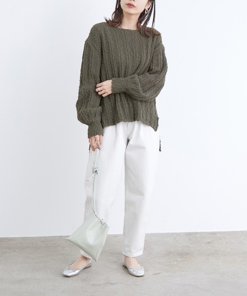 ADAM ET ROPE'（アダムエロペ）の「スラブコットンプルオーバー（ニット/セーター・レディース・チャコールグレー/ベージュ系その他3・FREE）」の16枚目の写真