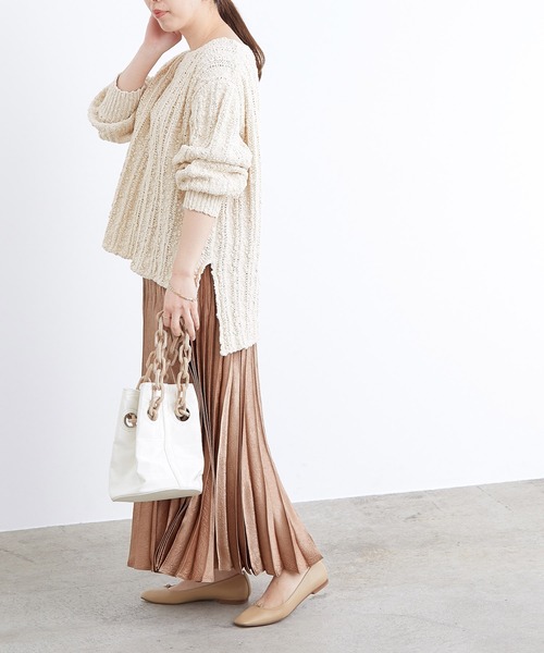 ADAM ET ROPE'（アダムエロペ）の「スラブコットンプルオーバー（ニット/セーター・レディース・チャコールグレー/ベージュ系その他3・FREE）」の17枚目の写真