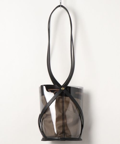 DouDou（ドゥドゥ）の「レザー×PVC ロングショルダーBAG（ショルダーバッグ・レディース・ブラウン/ブラック・FREE）」の5枚目の写真