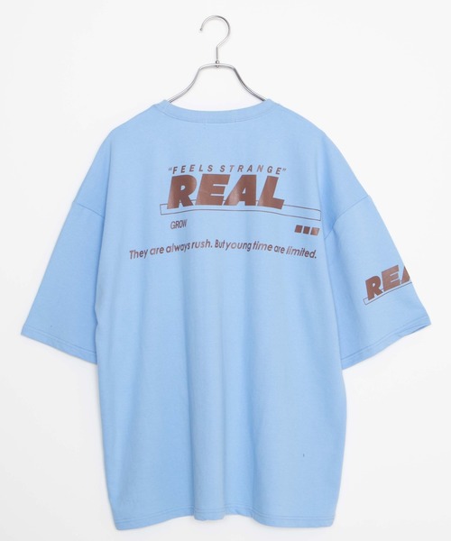 DING（ディング）の「DING/REALビッグシルエットTシャツ（Tシャツ/カットソー・レディース・サックスブルー/アイボリー/ブラック・FREE）」の5枚目の写真