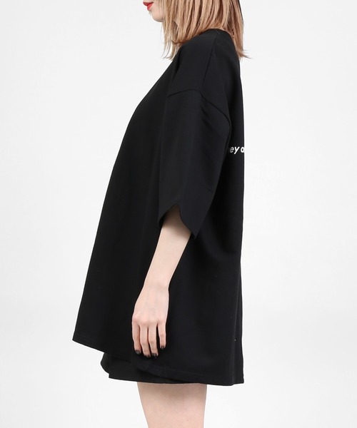 DING（ディング）の「DING/REALビッグシルエットTシャツ（Tシャツ/カットソー・レディース・サックスブルー/アイボリー/ブラック・FREE）」の10枚目の写真