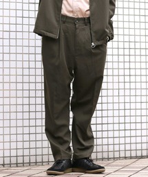 Salong hameu（サロン ハミュー）の「ストレッチ ワイドテーパードパンツ/センタープレス スラックス/無地・チェック柄（スラックス・レディース）」