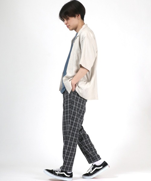 Salong hameu（サロン ハミュー）の「ストレッチ ワイドテーパードパンツ/センタープレス スラックス/無地・チェック柄（スラックス・メンズ・ベージュ/ベージュ系その他/ブラック/ベージュ系その他2/ブラウン/ブラック系その他・M/L）」の14枚目の写真