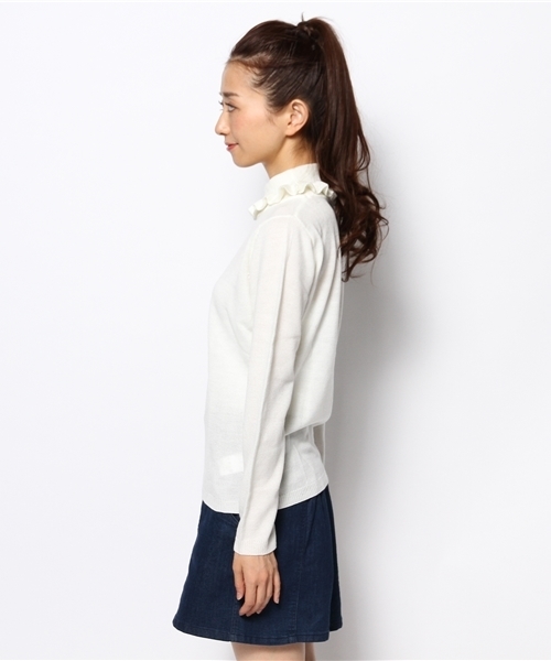 WEGO（ウィゴー）の「WEGO/フリルハイネックニット（ニット/セーター・レディース・アイボリー/ライトグレー/サックスブルー/ライトパープル・FREE）」の6枚目の写真