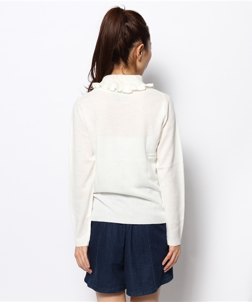 WEGO（ウィゴー）の「WEGO/フリルハイネックニット（ニット/セーター・レディース・アイボリー/ライトグレー/サックスブルー/ライトパープル・FREE）」の7枚目の写真