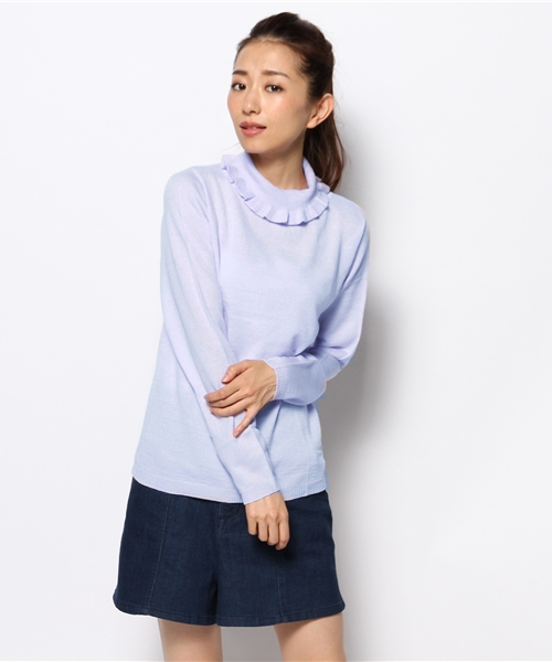 WEGO（ウィゴー）の「WEGO/フリルハイネックニット（ニット/セーター・レディース・アイボリー/ライトグレー/サックスブルー/ライトパープル・FREE）」の16枚目の写真