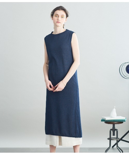 セール Sipuli シプリ のワンピース Paperi スラブペーパーニットロングドレス ワンピース ワンピース Paperi Sipuli