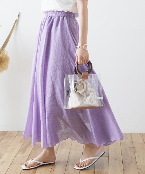 Futier land(フューティアランド)の「リネンロングフレアスカート(スカート・レディース・ホワイト/ブラック/ブルー/ミント/ホワイト系その他/ベージュ系その他/グリーン系その他/ブルー系その他/パープル系その他/ラベンダー/ブラック系その他/ベージュ/グレー系その他/グレー/コーラル/ロイヤルブルー/ブルーグリーン・FREE/フリー)」の15枚目の写真