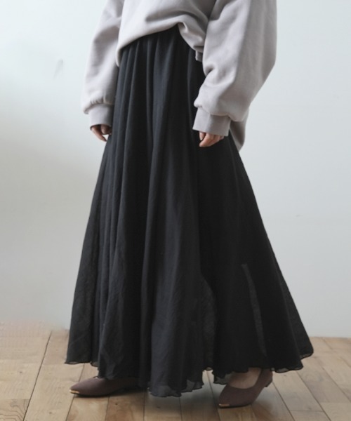 Futier land(フューティアランド)の「リネンロングフレアスカート(スカート・レディース・ホワイト/ブラック/ブルー/ミント/ホワイト系その他/ベージュ系その他/グリーン系その他/ブルー系その他/パープル系その他/ラベンダー/ブラック系その他/ベージュ/グレー系その他/グレー/コーラル/ロイヤルブルー/ブルーグリーン・FREE/フリー)」の21枚目の写真