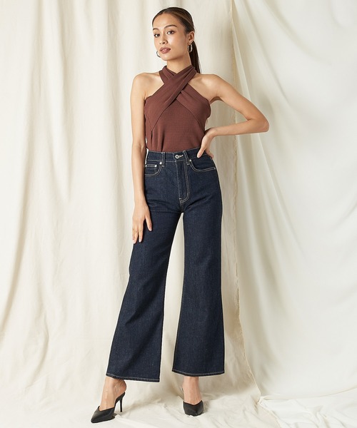 SPIRALGIRL（スパイラルガール）の「ホルタークロスネックニット（ニット/セーター・レディース・ブラック/ベージュ/ブラウン/グリーン・FREE）」の9枚目の写真