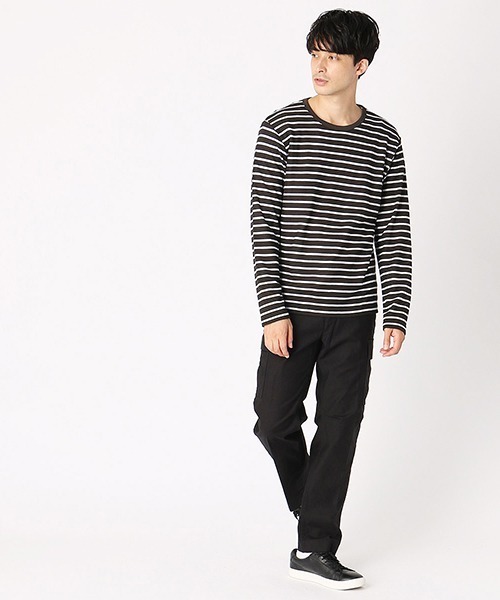 COMME CA ISM（コムサイズム）の「【セットアイテム】ボーダーワッフルカットソー × 無地Tシャツ（Tシャツ/カットソー・メンズ・ネイビー/ブラウン/カーキ・MEDIUM/LARGE）」の8枚目の写真