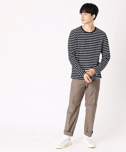 COMME CA ISM（コムサイズム）の「【セットアイテム】ボーダーワッフルカットソー × 無地Tシャツ（Tシャツ/カットソー・メンズ・ネイビー/ブラウン/カーキ・MEDIUM/LARGE）」の10枚目の写真