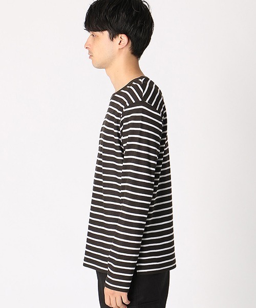 COMME CA ISM（コムサイズム）の「【セットアイテム】ボーダーワッフルカットソー × 無地Tシャツ（Tシャツ/カットソー・メンズ・ネイビー/ブラウン/カーキ・MEDIUM/LARGE）」の6枚目の写真