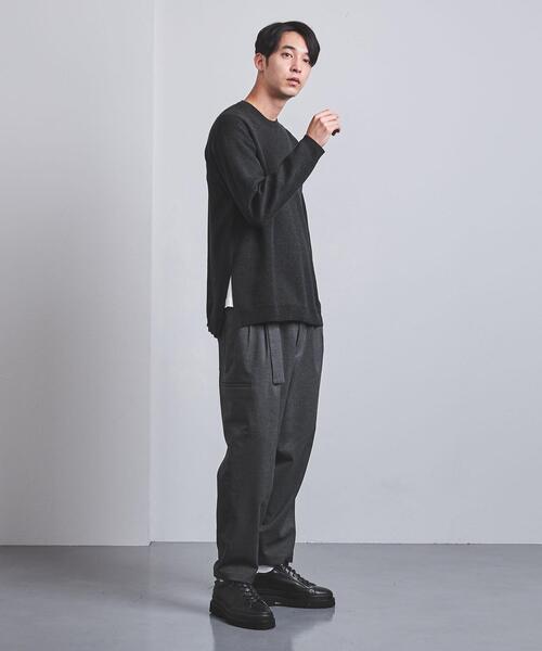 EN ROUTE（アンルート）の「＜EN ROUTE（アンルート）＞ウールミラノリブ ロングスリット クルーネックニット（ニット/セーター・メンズ・ダークグレー/モカ・1/2/3）」の3枚目の写真