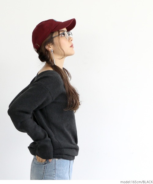 coca(coca)(コカ)の「リサイクルモヘアタッチVネックニット(ニット/セーター・レディース・ベージュ/ブラック/ブルー・ONE SIZE)」の5枚目の写真