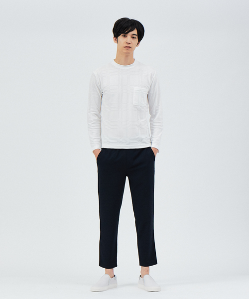 ABAHOUSE(アバハウス)の「クロスジャガード 長袖 Tシャツ(Tシャツ/カットソー・メンズ・ホワイト/チャコールグレー/ネイビー・44/46/48)」の18枚目の写真
