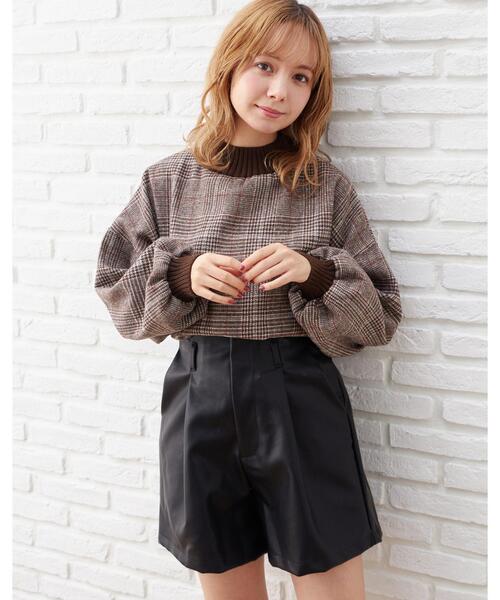 INGNI（イング）の「フェイクレザーキュロットパンツ（その他パンツ・レディース・ブラック/アイボリー/ブラウン・FREE）」の5枚目の写真