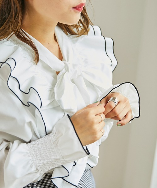 WEGO（ウィゴー）の「WEGO/リボンタイフリルブラウス（シャツ/ブラウス・レディース・ホワイト・FREE）」の11枚目の写真