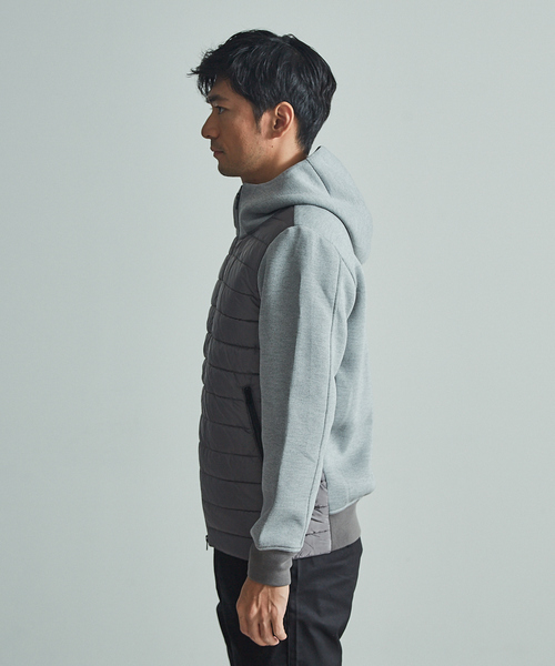 ABAHOUSE GRAY(アバハウスグレイ)の「【展開店舗限定】ダブルフェイス ツイル柄フードブルゾン(ブルゾン・メンズ・ライトグレー/ネイビー・46/48/50)」の4枚目の写真