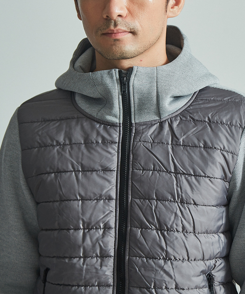 ABAHOUSE GRAY(アバハウスグレイ)の「【展開店舗限定】ダブルフェイス ツイル柄フードブルゾン(ブルゾン・メンズ・ライトグレー/ネイビー・46/48/50)」の6枚目の写真