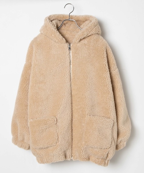 DING（ディング）の「DING/フードボアブルゾン（ブルゾン・レディース・ベージュ/ブルー・FREE）」の15枚目の写真