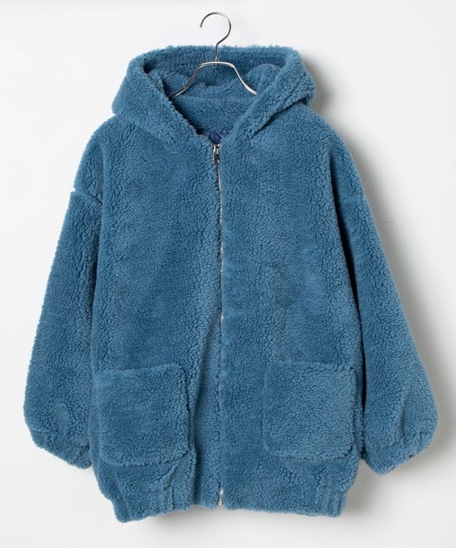 DING（ディング）の「DING/フードボアブルゾン（ブルゾン・レディース・ベージュ/ブルー・FREE）」の7枚目の写真