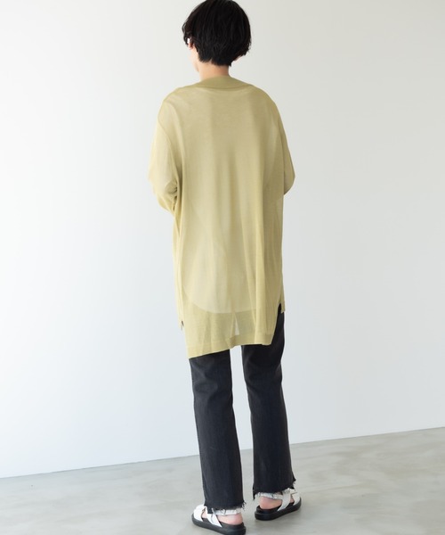 Solace（ソレイス）の「オーバーサイズシアーニット（ニット/セーター・レディース・チャコールグレー/ライトグレー/グリーン・FREE）」の16枚目の写真