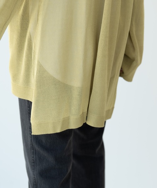 Solace（ソレイス）の「オーバーサイズシアーニット（ニット/セーター・レディース・チャコールグレー/ライトグレー/グリーン・FREE）」の12枚目の写真