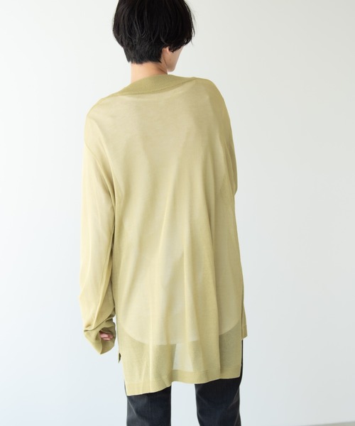 Solace（ソレイス）の「オーバーサイズシアーニット（ニット/セーター・レディース・チャコールグレー/ライトグレー/グリーン・FREE）」の10枚目の写真