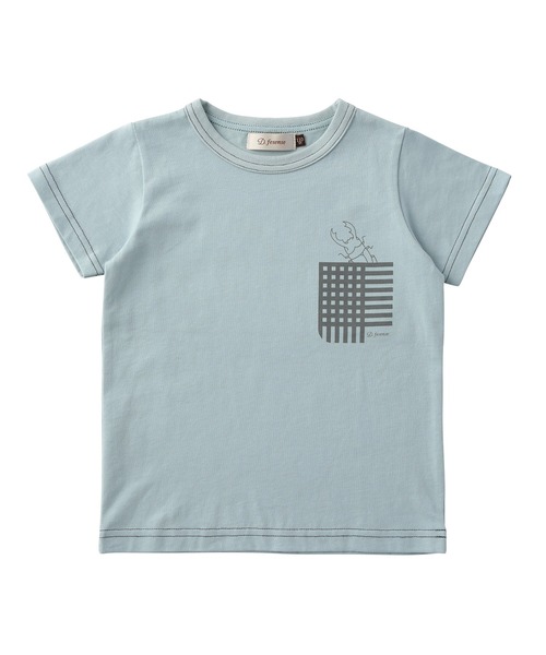 DADWAY（ダッドウェイ）の「昆虫ポケットプリントT（Tシャツ/カットソー・キッズ・ネイビー/サックスブルー・90cm/110cm/100cm/80ｃｍ）」の5枚目の写真