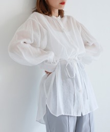 one after another NICE CLAUP | 【Web限定】バンドカラーシアーシャツ(シャツ/ブラウス)