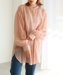 【WEB限定】バンドカラーシアーシャツ
