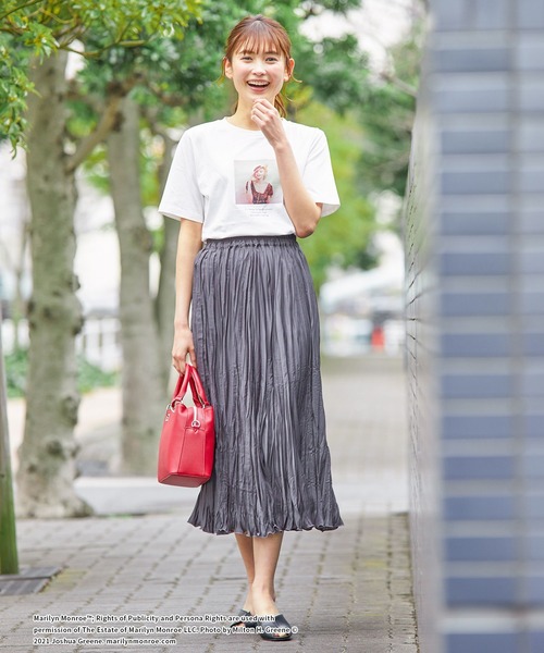 Honeys（ハニーズ）の「マリリンモンローＴシャツ（Tシャツ/カットソー・レディース・ホワイト×ブラック/ホワイト×ピンク/ホワイト系その他/ブラック×ピンク/ブラック系その他・M/S/L）」の10枚目の写真