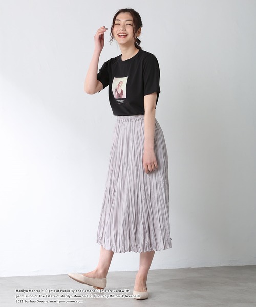 Honeys（ハニーズ）の「マリリンモンローＴシャツ（Tシャツ/カットソー・レディース・ホワイト×ブラック/ホワイト×ピンク/ホワイト系その他/ブラック×ピンク/ブラック系その他・M/S/L）」の13枚目の写真