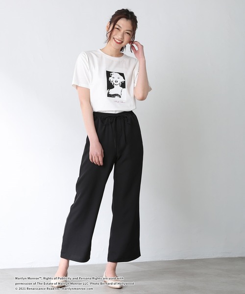 Honeys（ハニーズ）の「マリリンモンローＴシャツ（Tシャツ/カットソー・レディース・ホワイト×ブラック/ホワイト×ピンク/ホワイト系その他/ブラック×ピンク/ブラック系その他・M/S/L）」の6枚目の写真