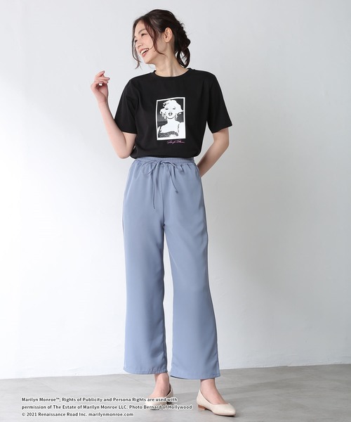 Honeys（ハニーズ）の「マリリンモンローＴシャツ（Tシャツ/カットソー・レディース・ホワイト×ブラック/ホワイト×ピンク/ホワイト系その他/ブラック×ピンク/ブラック系その他・M/S/L）」の8枚目の写真