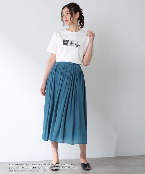 Honeys（ハニーズ）の「マリリンモンローＴシャツ（Tシャツ/カットソー・レディース・ホワイト×ブラック/ホワイト×ピンク/ホワイト系その他/ブラック×ピンク/ブラック系その他・M/S/L）」の20枚目の写真