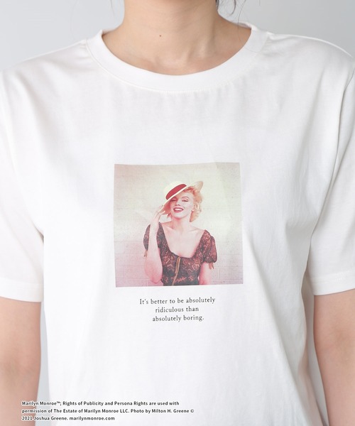 Honeys（ハニーズ）の「マリリンモンローＴシャツ（Tシャツ/カットソー・レディース・ホワイト×ブラック/ホワイト×ピンク/ホワイト系その他/ブラック×ピンク/ブラック系その他・M/S/L）」の11枚目の写真