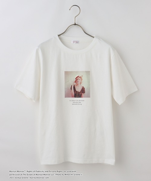 Honeys（ハニーズ）の「マリリンモンローＴシャツ（Tシャツ/カットソー・レディース・ホワイト×ブラック/ホワイト×ピンク/ホワイト系その他/ブラック×ピンク/ブラック系その他・M/S/L）」の7枚目の写真