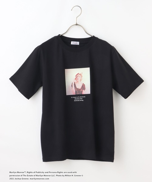 Honeys（ハニーズ）の「マリリンモンローＴシャツ（Tシャツ/カットソー・レディース・ホワイト×ブラック/ホワイト×ピンク/ホワイト系その他/ブラック×ピンク/ブラック系その他・M/S/L）」の9枚目の写真