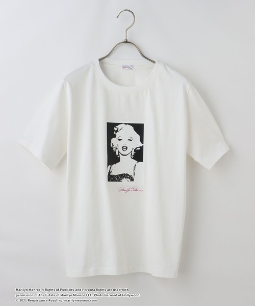 Honeys（ハニーズ）の「マリリンモンローＴシャツ（Tシャツ/カットソー・レディース・ホワイト×ブラック/ホワイト×ピンク/ホワイト系その他/ブラック×ピンク/ブラック系その他・M/S/L）」の21枚目の写真