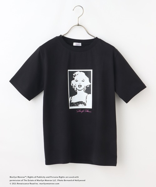 Honeys（ハニーズ）の「マリリンモンローＴシャツ（Tシャツ/カットソー・レディース・ホワイト×ブラック/ホワイト×ピンク/ホワイト系その他/ブラック×ピンク/ブラック系その他・M/S/L）」の19枚目の写真