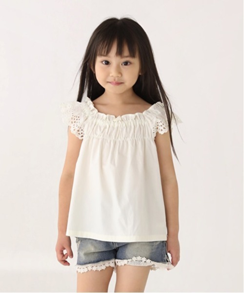 Rora(ローラ)の「アミカ トップス(2color)(Tシャツ/カットソー・キッズ・ホワイト/ブラック・140/130/120/110/100/150)」の1枚目の写真